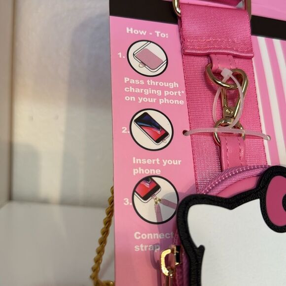 Hello Kitty Sanrio Phone Holder Pink Travel Strap With Coin Zip Purse - Picture 4 of 16